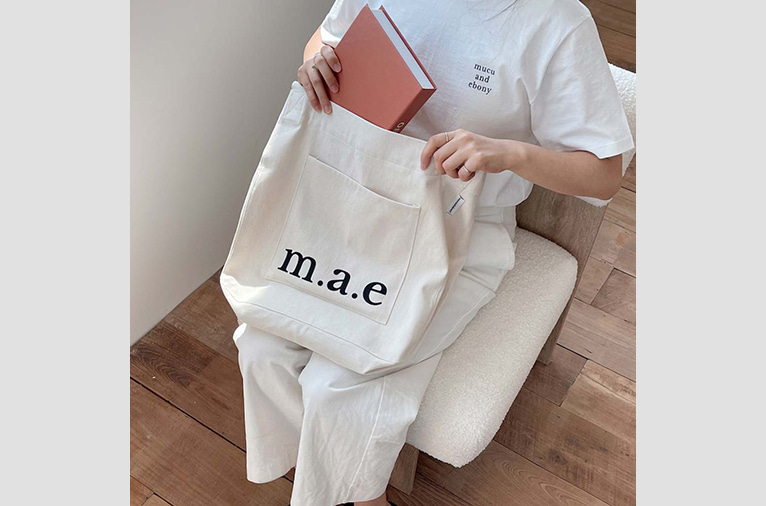[무쿠앤에보니] MAE logo bag - ivory (7차입고)
