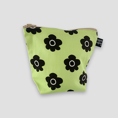 [소곤소곤] retro flower green pouch (재입고)
