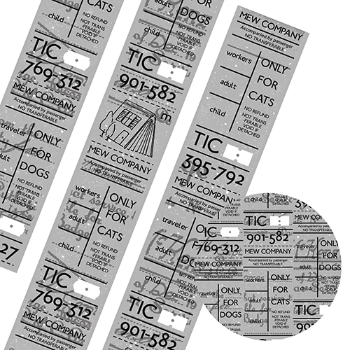 온리 스티커즈5 [냥냥빔] Vintage ticket Masking tape-gray(15mm)