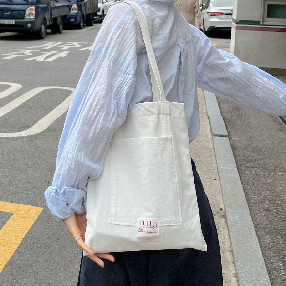 [누아네임] 포실포실한 하얀색 가방 (8차입고)