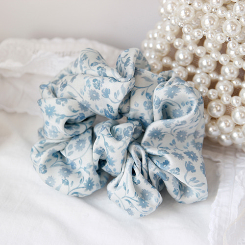 [BOKI] Hair Scrunchies - Blue Floral