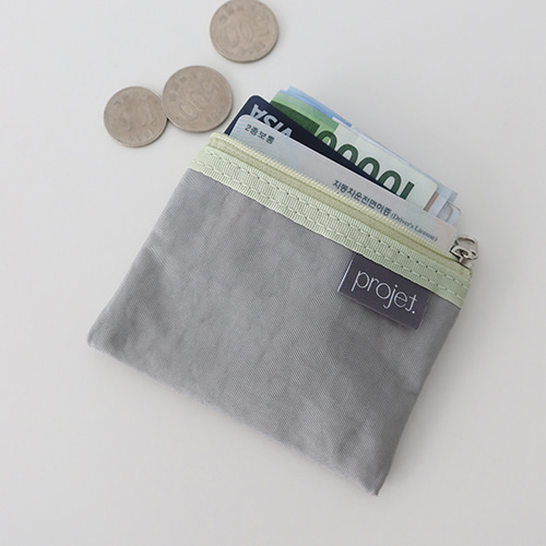 [projet] flat card pouch - light grey (3차입고)