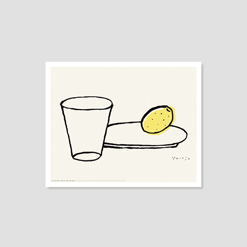 [후긴앤무닌] Mini 포스터 - Cup and lemon