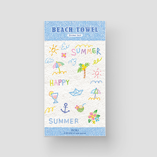 [BOKI] Beach towel seal sticker