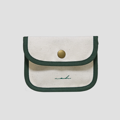 [noh] signature mini wallet_ ivory&amp;green