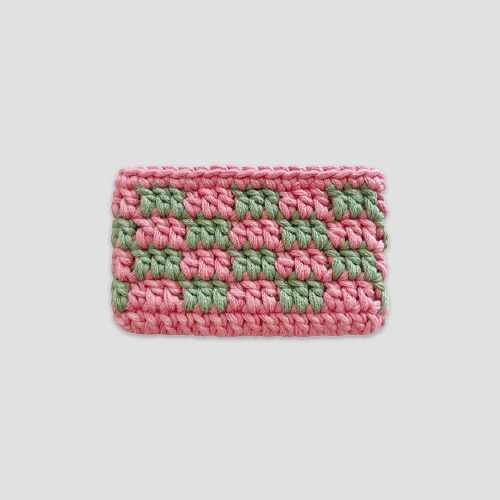 [프롬비] 체커보드 카드지갑 (Pink/Green) (10차입고)