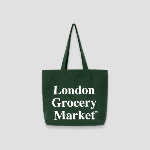 [런던그로서리마켓] Cotton market bag green (4차입고)