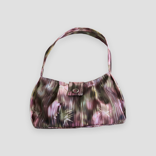 [리즘] Eco flower stripe shoulder bag - Brown