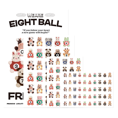 [프링코] 8Ball Friends Mini Poster Sticker Set (3차입고)
