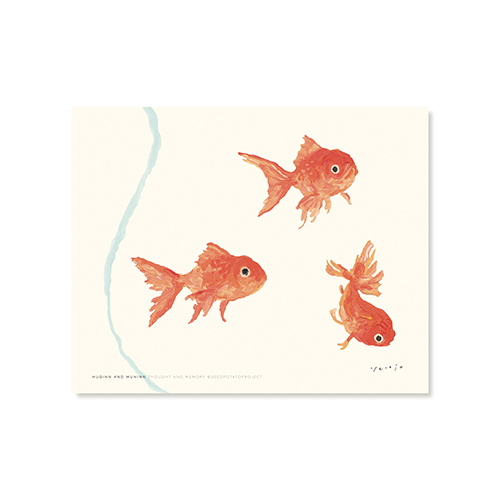 [후긴앤무닌] Mini 아트 포스터 - fish bowl (재입고)